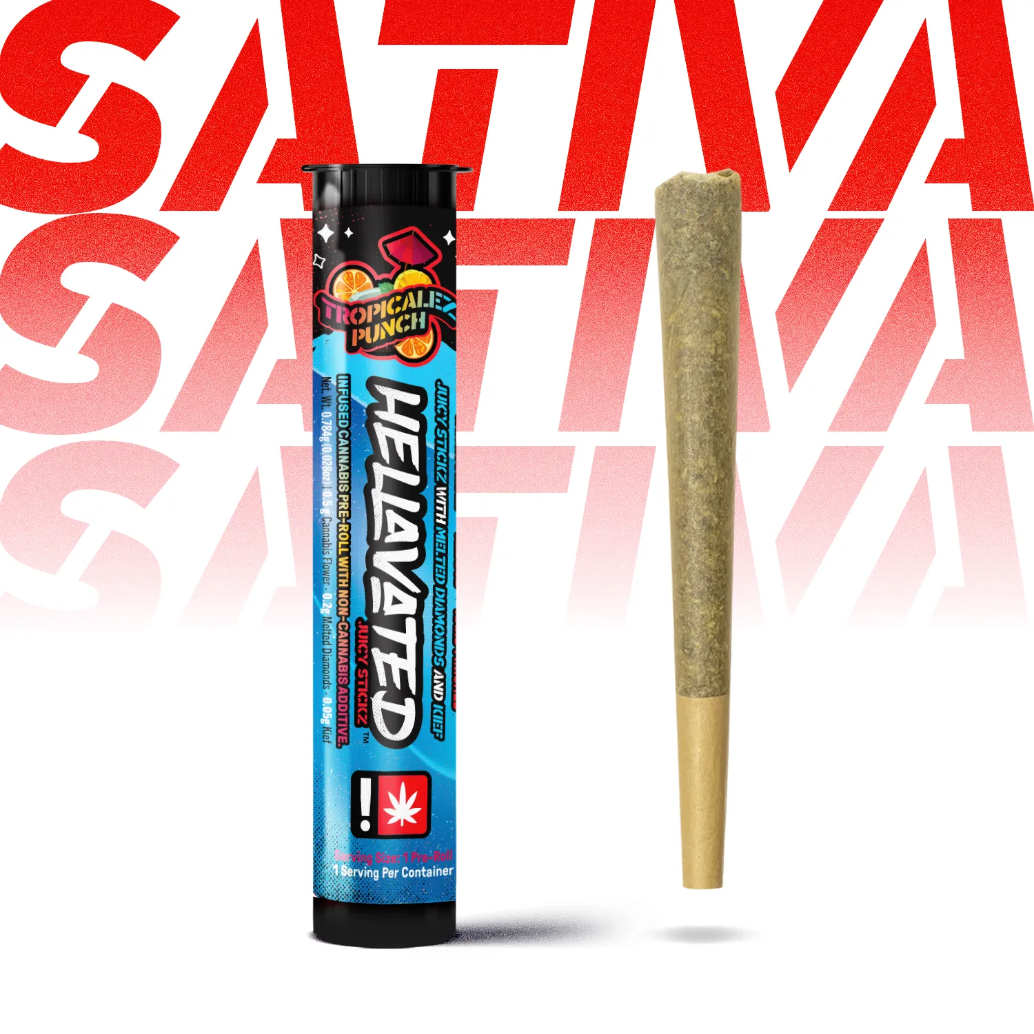 Photograph of product: Hellavated > Infused Pre Roll > Tropicalez Punch