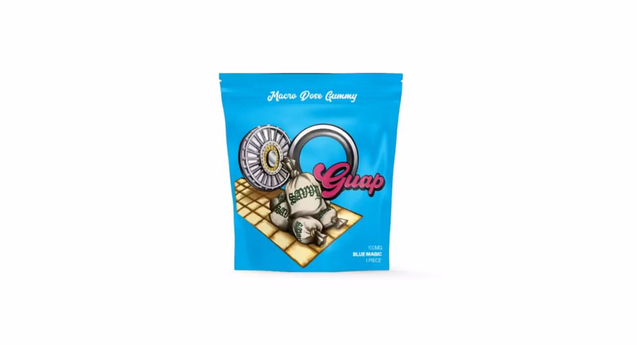 Photograph of product: Savvy Guap Gummie 1pc Blue Magic 100mg