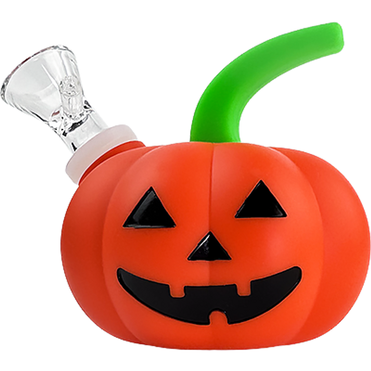 Photograph of product: LuvBuds - 4.5" Silicone Jack O'Lantern Bong with Bowl - Assorted Colors