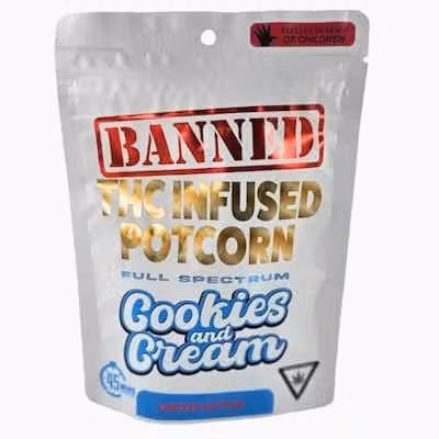 Photograph of product: BANNED | 200MG POTCORN | COOKIES & CREAM