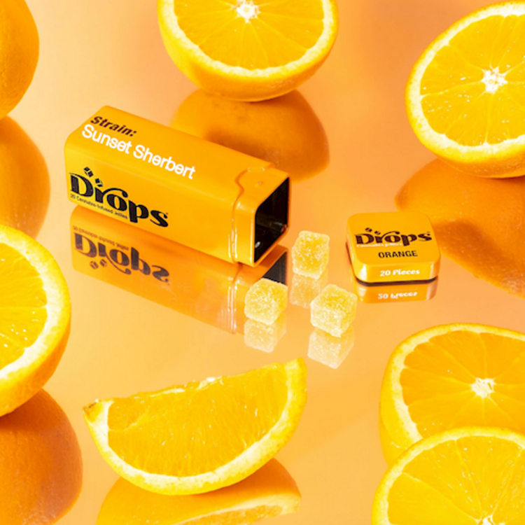 Photograph of product: DROPS Rosin Gummies TH-oui 100mg - Orange (Creative) 20pk 1.56oz