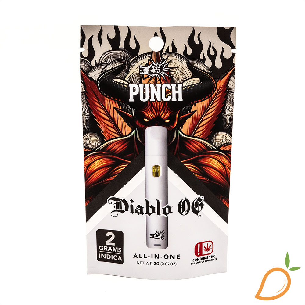 Photograph of product: 2g Diablo OG Disposable Vape Punch Extracts