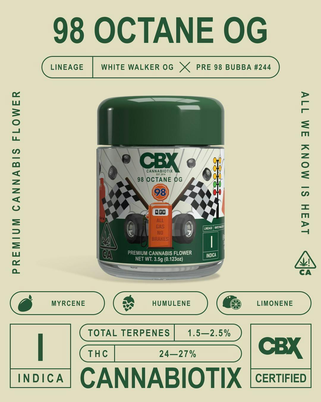Photograph of product: CBX | 98' OCTANE | FLOWER - 3.5g