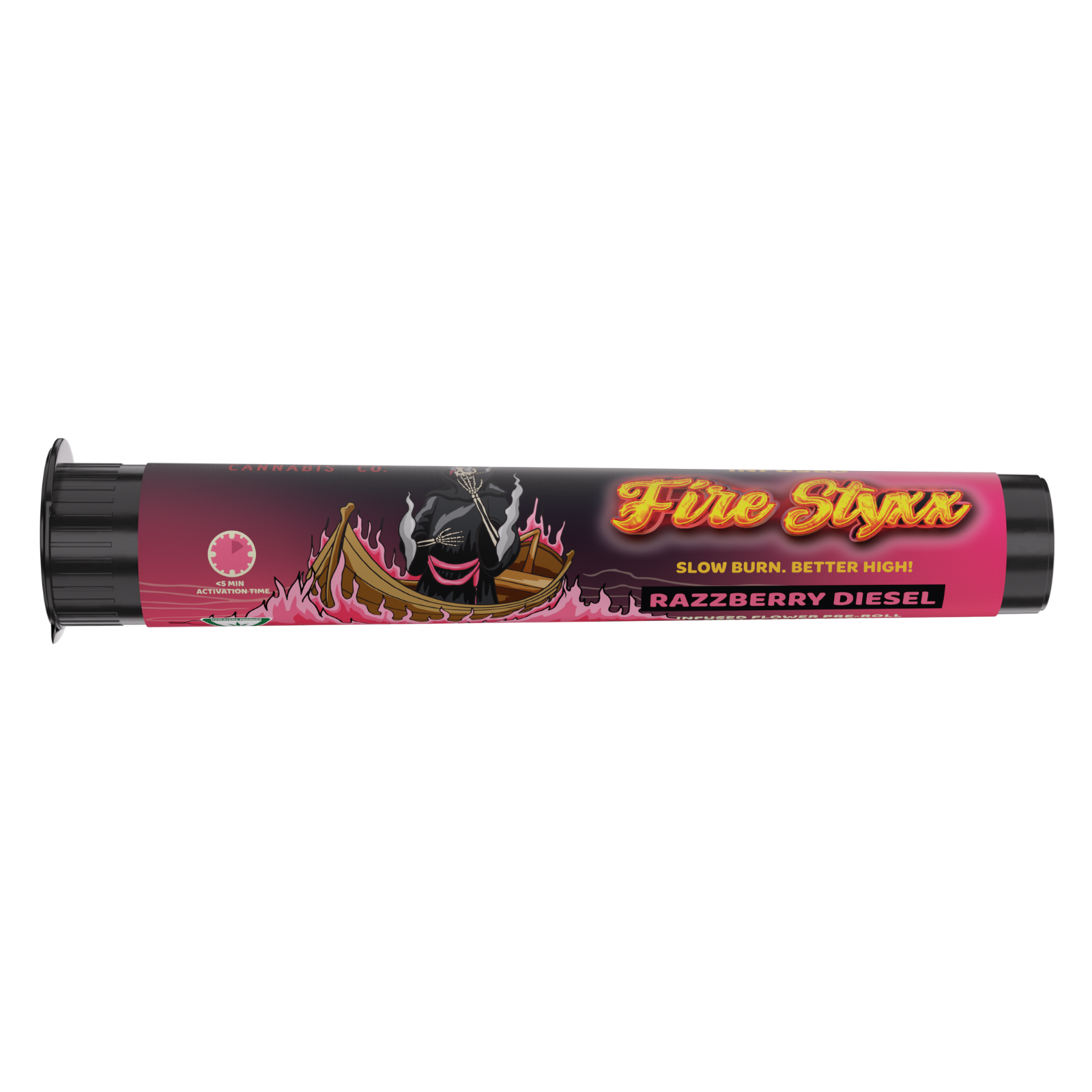 Photograph of product: Glorious Oui'd | Razzberry Diesel Fire Styxx Infused Pre-Roll