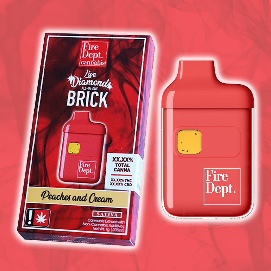 Photograph of product: Peaches and Cream Live Diamond Flavored - Disposable - Fire Dept.