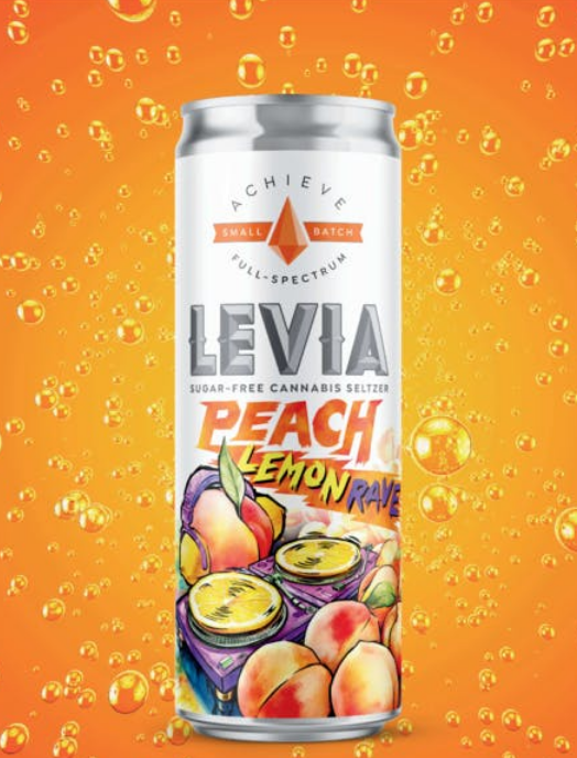 Photograph of product: Peach Lemon Rave I Infused Seltzer 5mg - Levitate