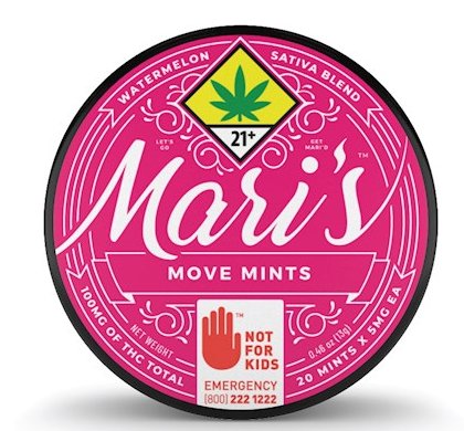 Photograph of product: Mari's Mints - Move Watermelon - 20pk Edibles