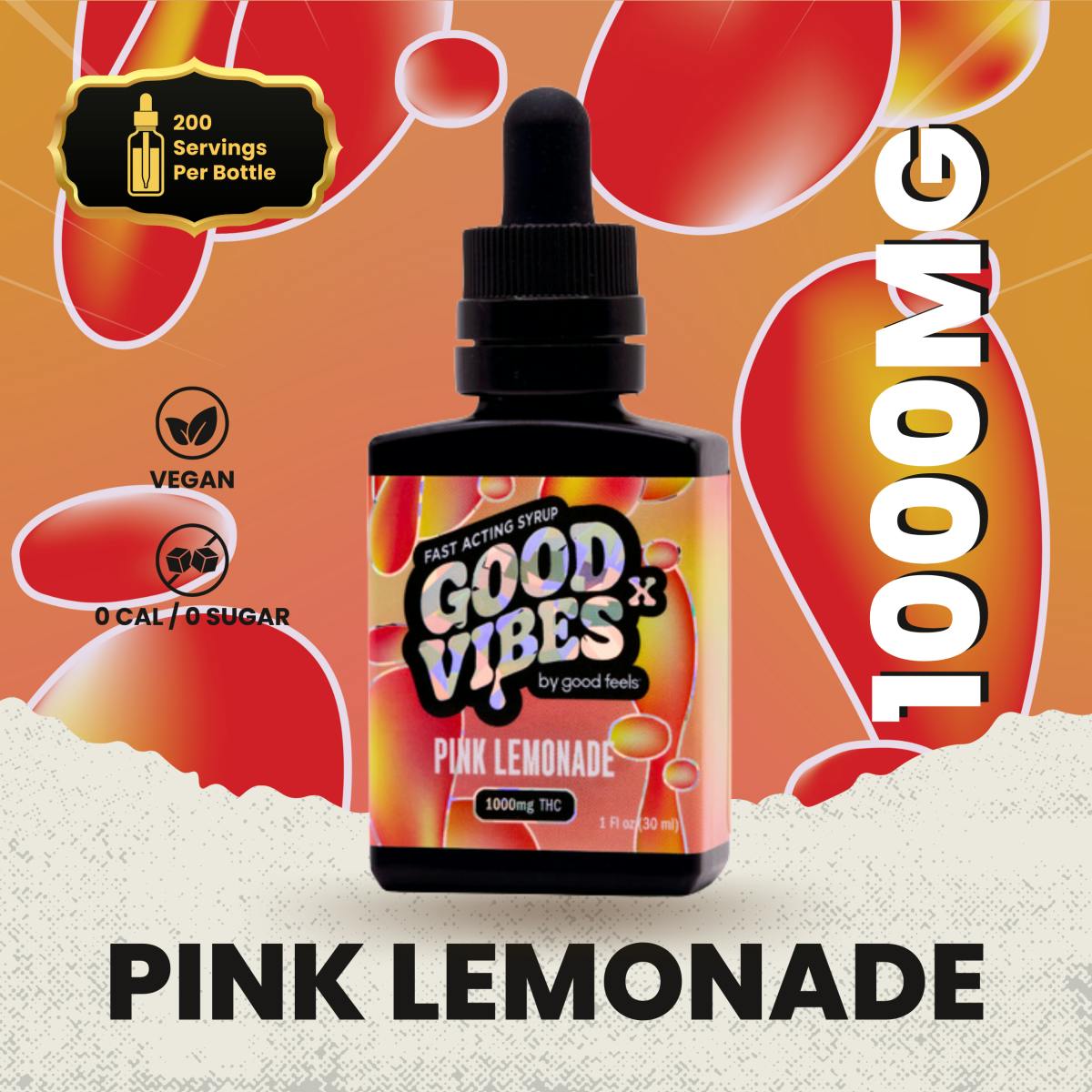 Photograph of product: Good Vibes X Pink Lemonade-1000mg
