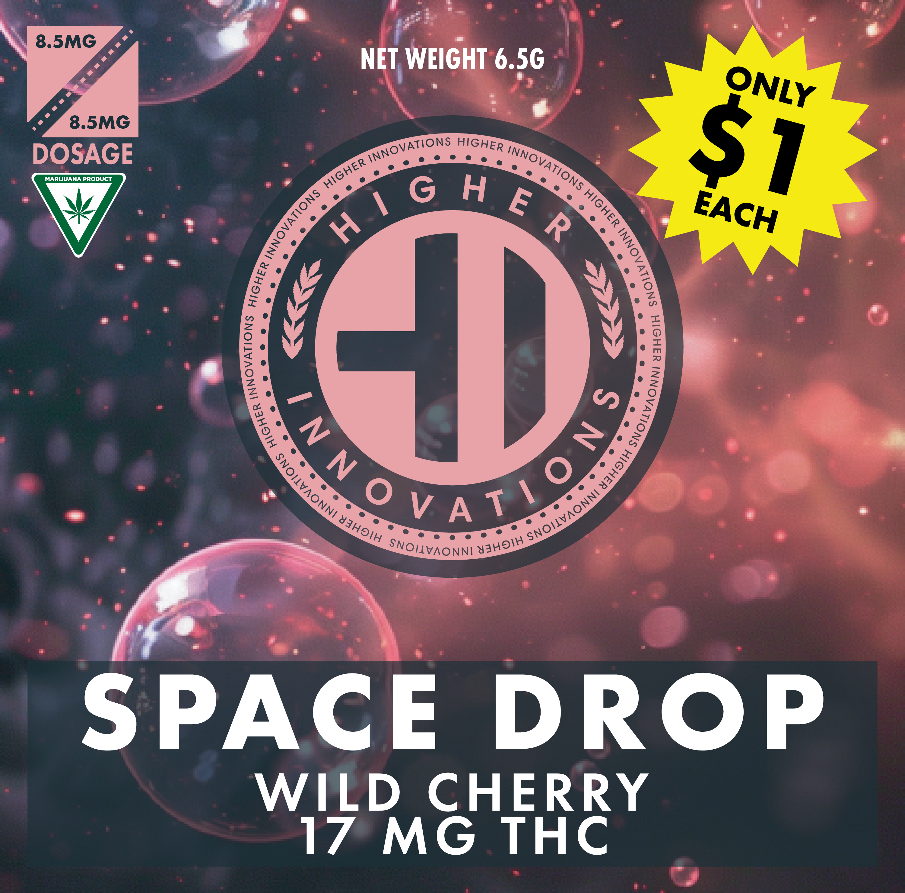 Photograph of product: Higher Innovations | Wild Cherry | 17mg Space Drop Single