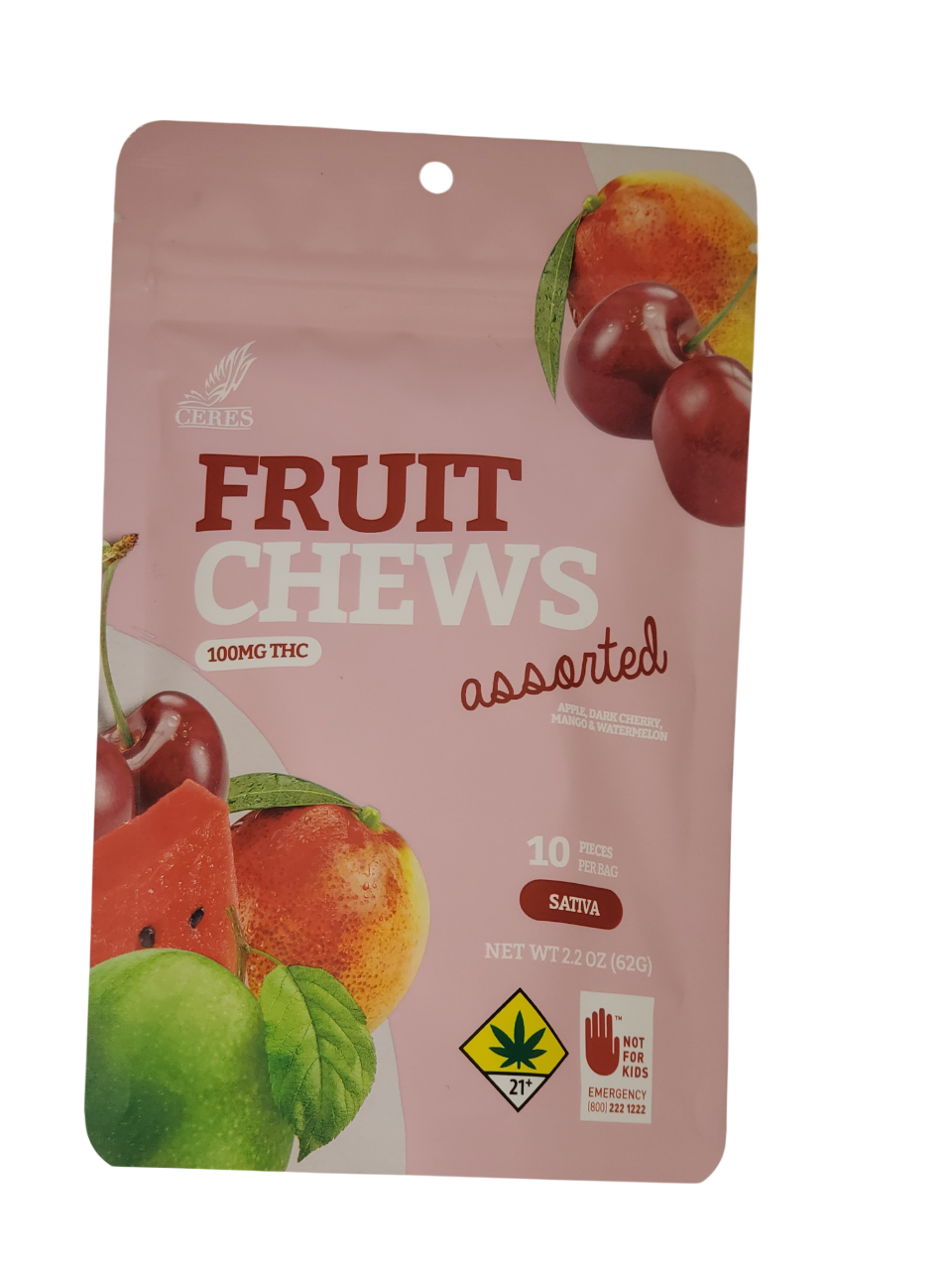 Photograph of product: Ceres Fruit Chews Oui'd Assorted 10pk 100mg