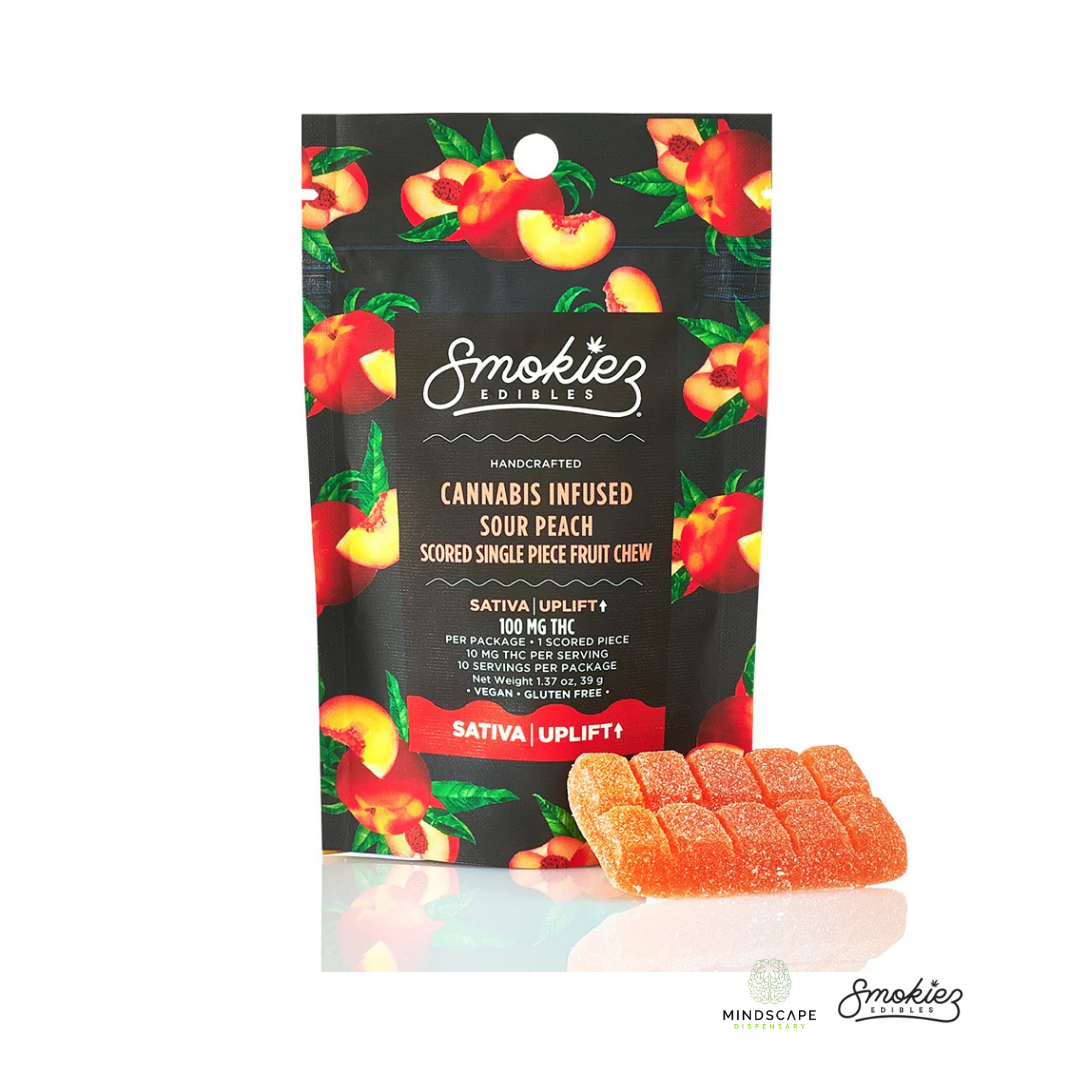 Photograph of product: Smokiez Sour Peach Oui'd 100mg