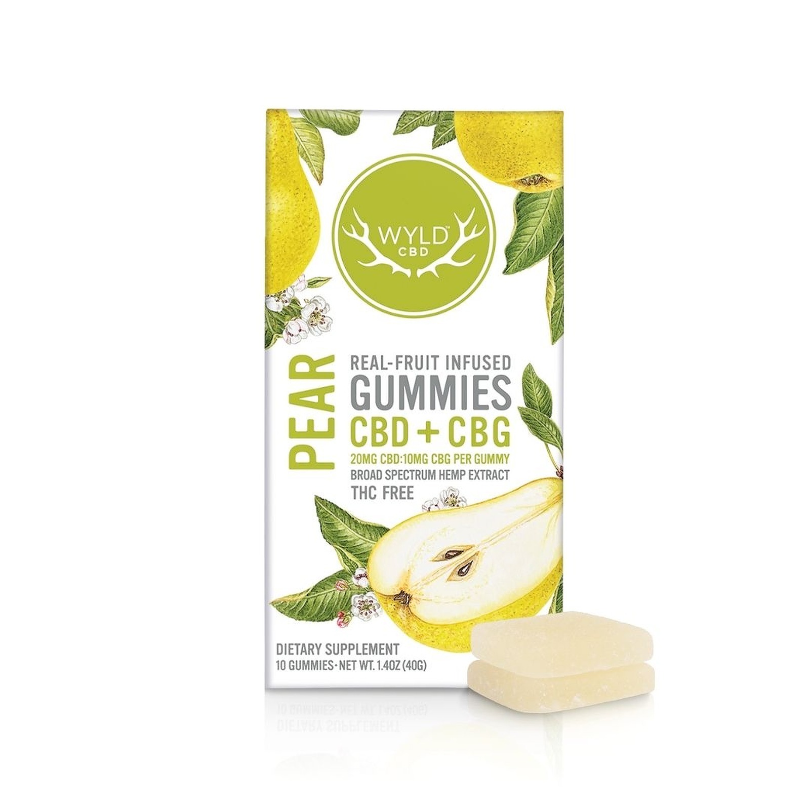 Photograph of product: 200 mg | Pear HEMP CBD:CBG Gummies | 10pk