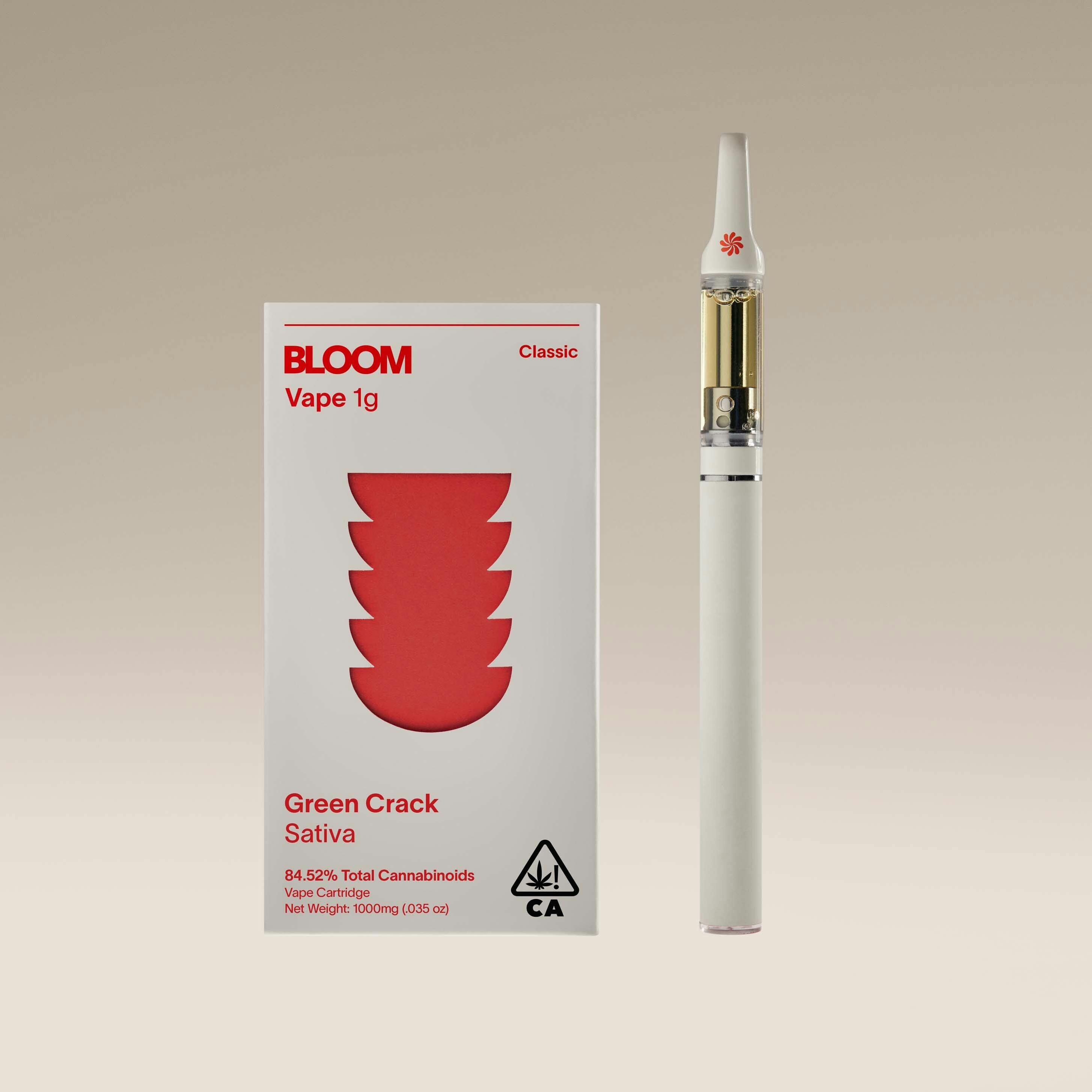 Photograph of product: Bloom - Green Crack - Vape Cart - 1.0g