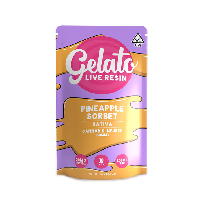 Photograph of product: Gelato | Pineapple Sorbet | Live Resin Infused | 200mg