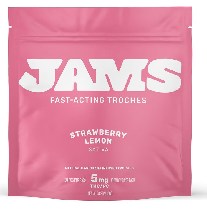 Photograph of product: Fast-Acting Strawberry Lemon Troches 100mg (20-Pack | 5mg Each)