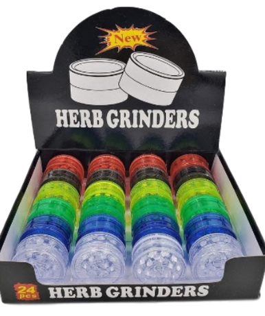 Photograph of product: 40mm Acrylic 2pc Grinder - Assorted Colors