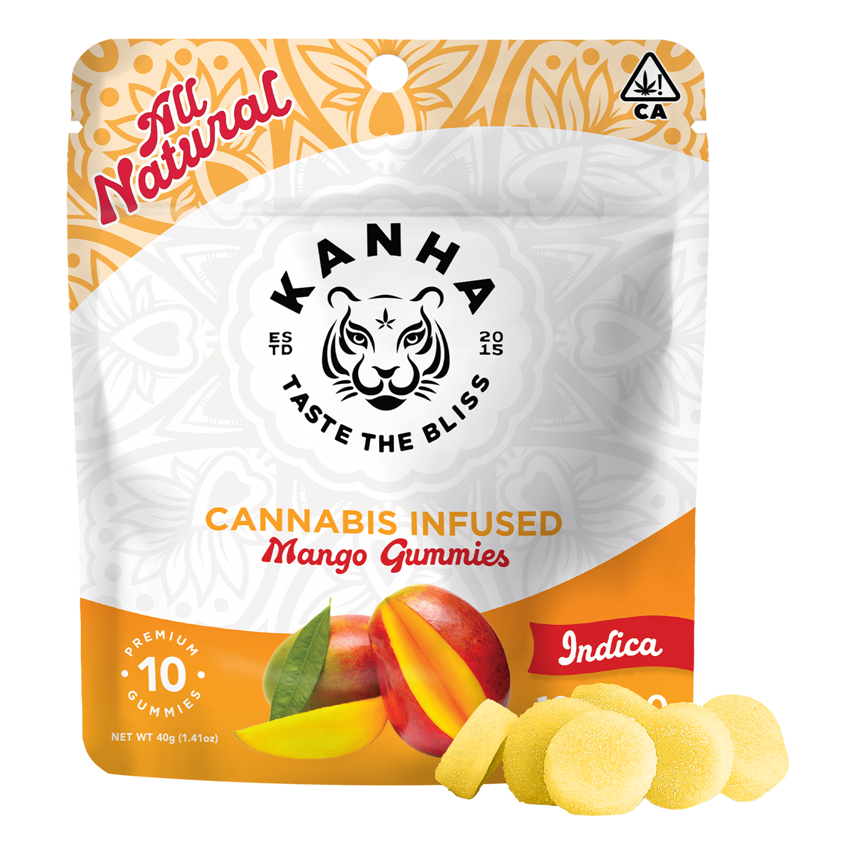 Photograph of product: KANHA 100MG GUMMIES - MANGO