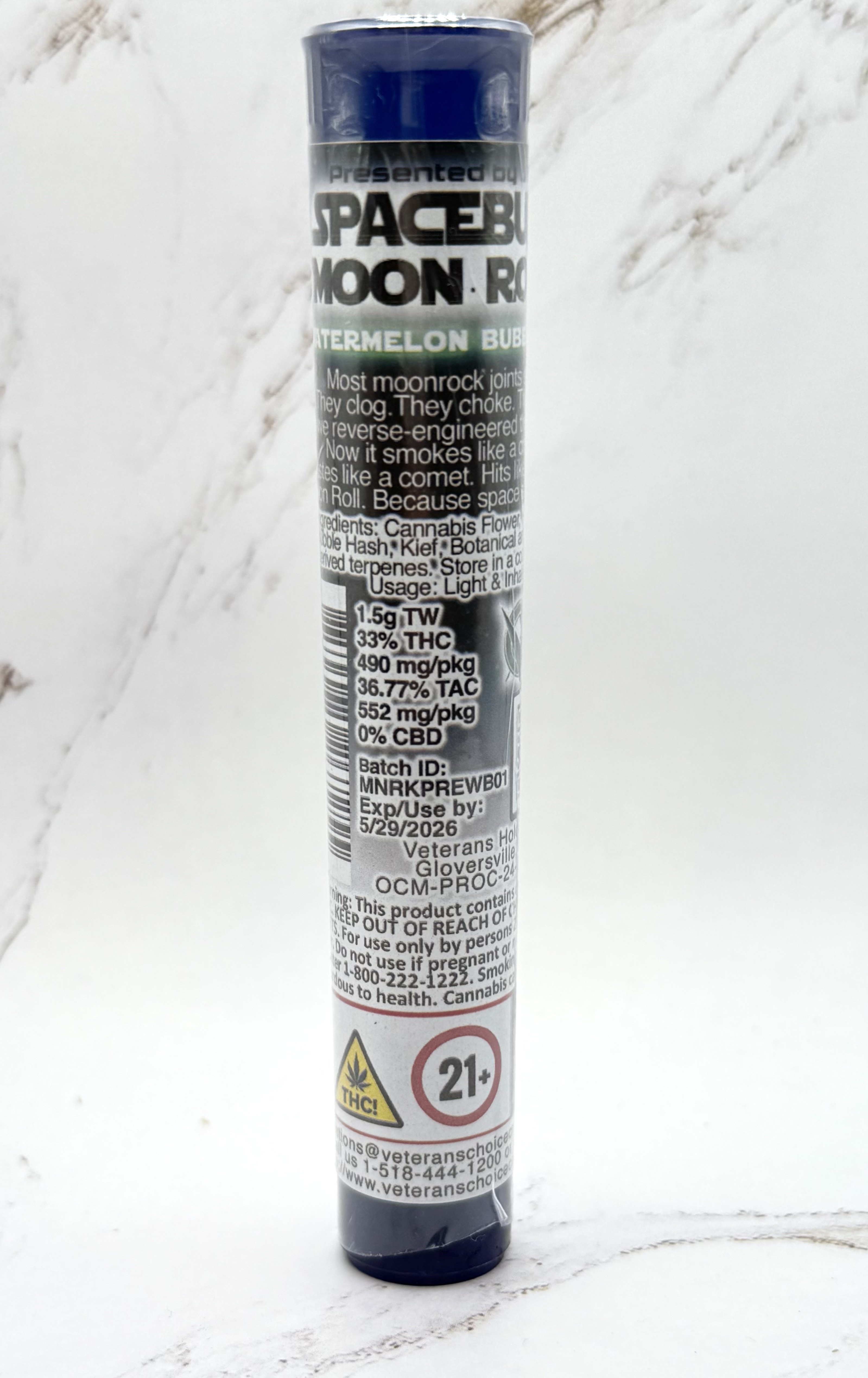 Photograph of product: Space Buds Moon Roll - Watermelon Bubblegum  - Moon Rock Pre Roll