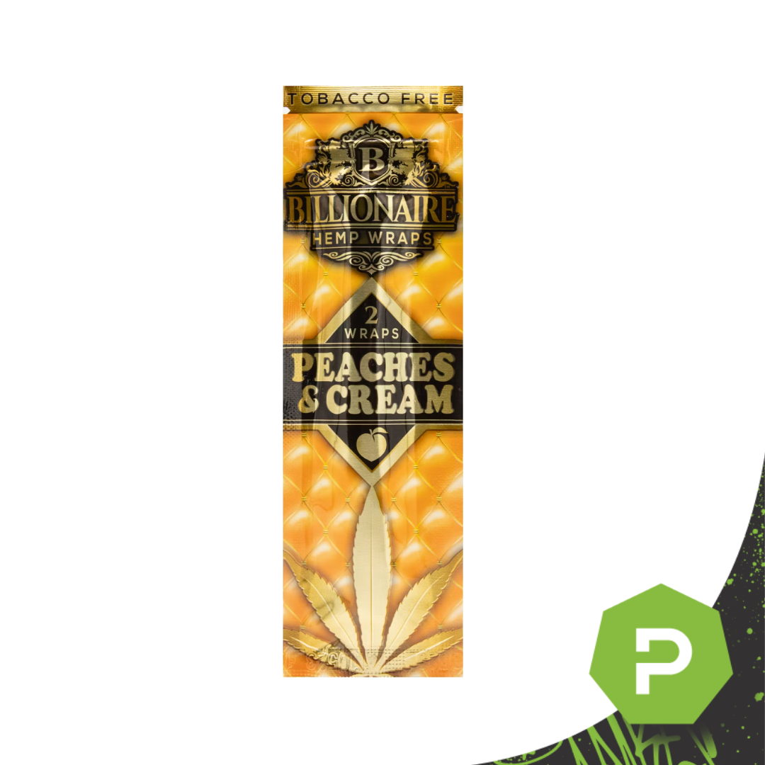 Photograph of product: Billionaire | 2pck Hemp Wrap | Peaches & Cream