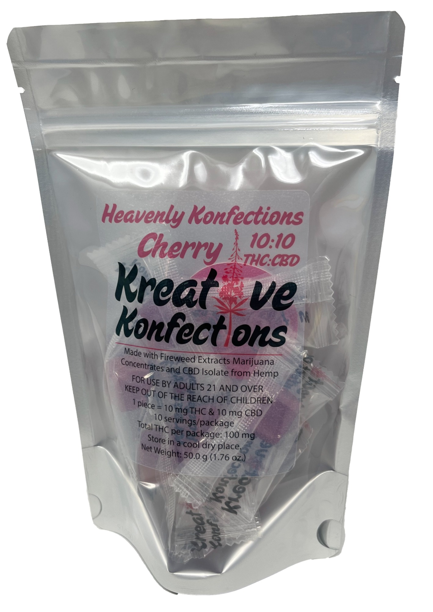 Photograph of product: 1:1 10mg 10-Pack Tangerine Heavenly Soft Chews by Kreative Konfections