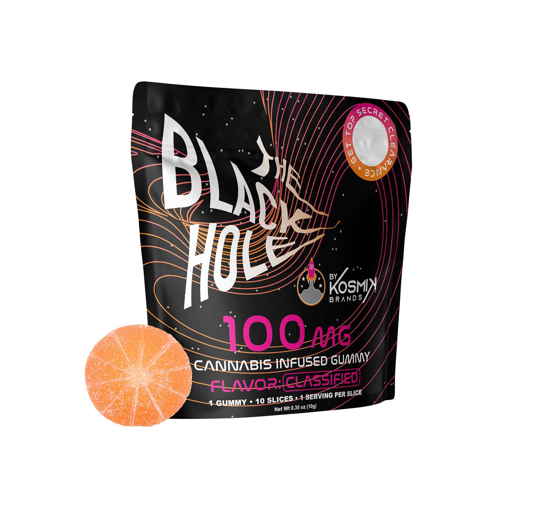 Photograph of product: Kosmik-100mg Gummy-Blackhole Single-Pink