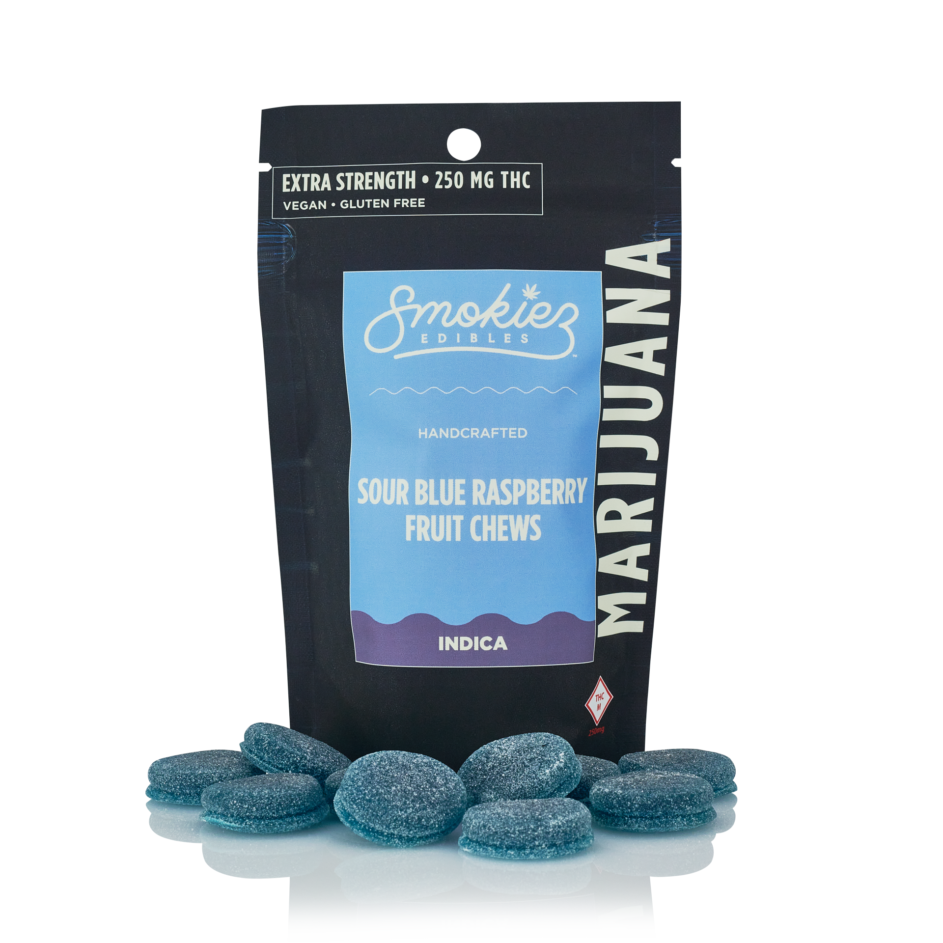 Photograph of Product: Sour Blue Raspberry Fruit Chews (250mg)
