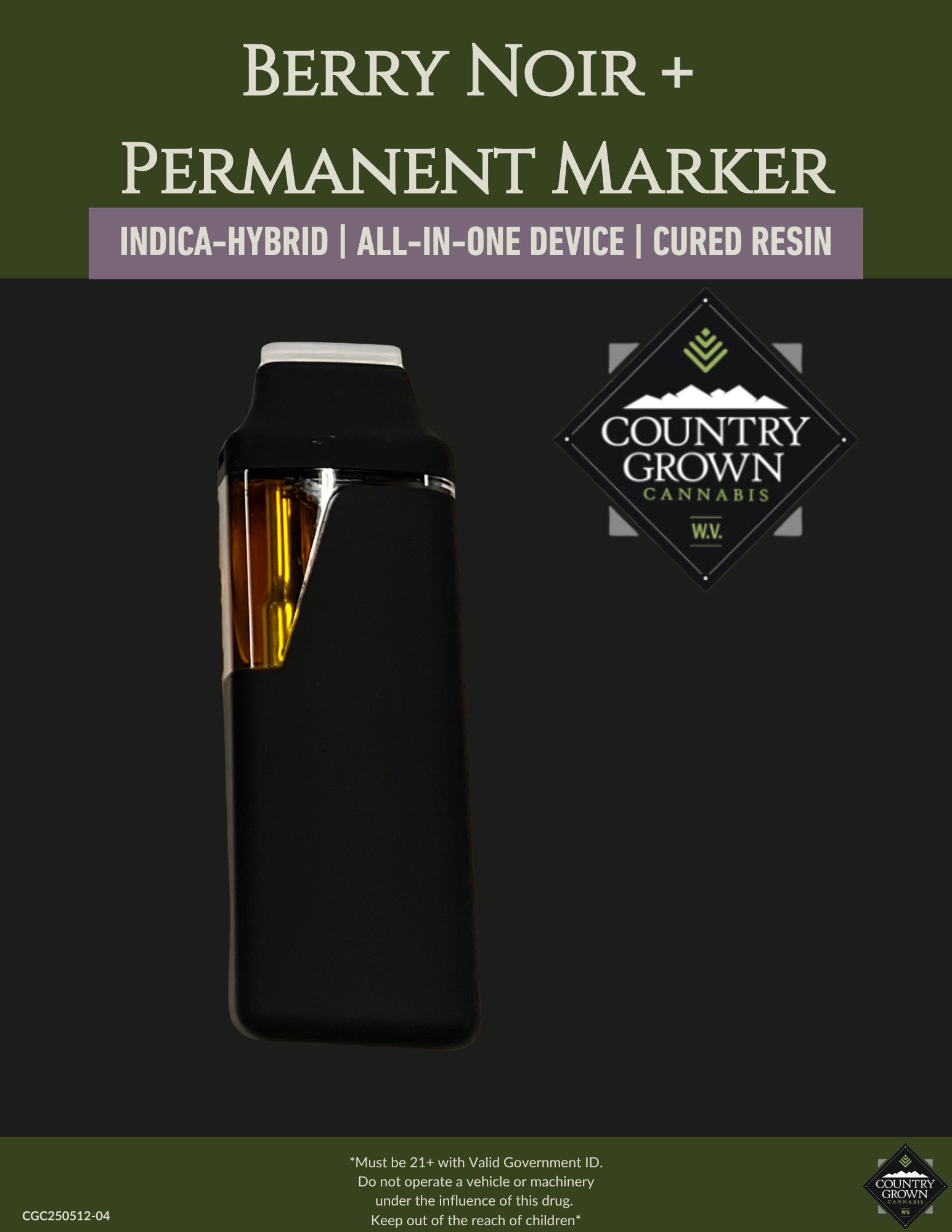 Photograph of product: Permanent Marker x Berry Noir Cured Resin All-In-One