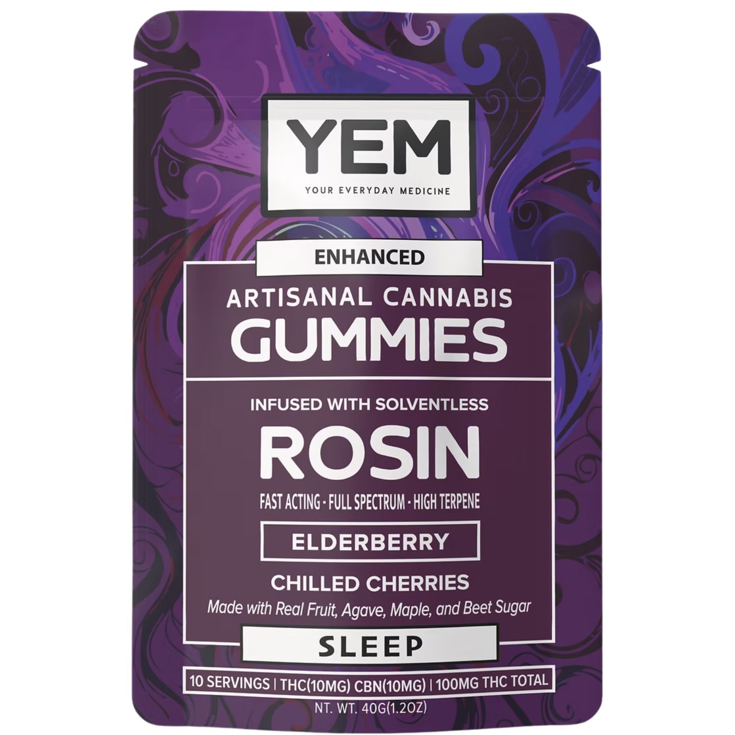 Photograph of product: Elderberry Sleep Rosin Infused Gummies | 1:1 TH-oui:CBN | 10 Pack | 100mg