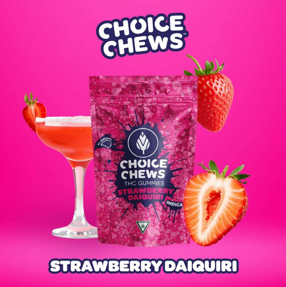 Photograph of product: Choice Chews - Strawberry Daiquiri Oui'd Gummies 200mg | 10/$30