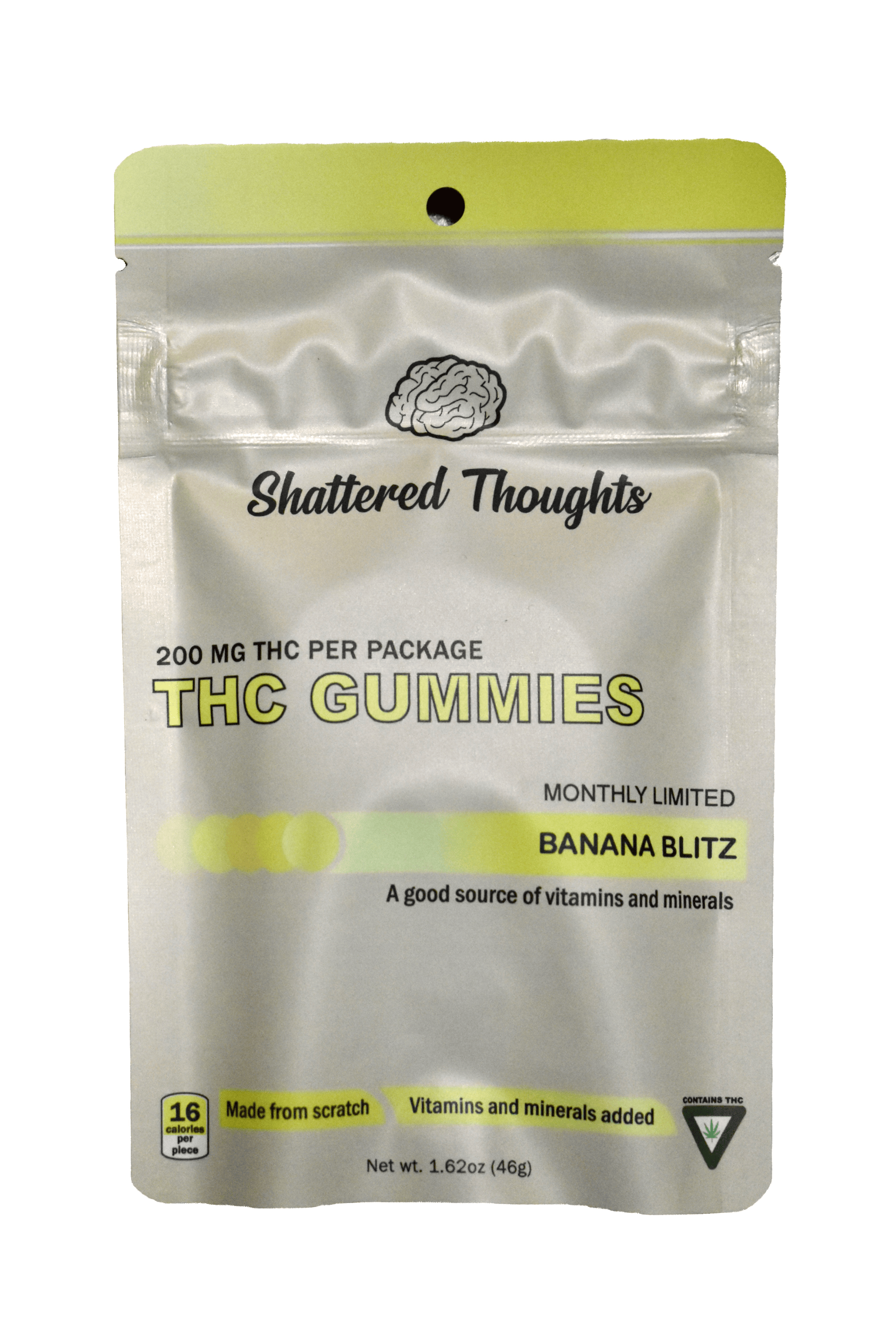 Photograph of product: Shattered Thoughts | 200MG Gummies | Banana Blitz