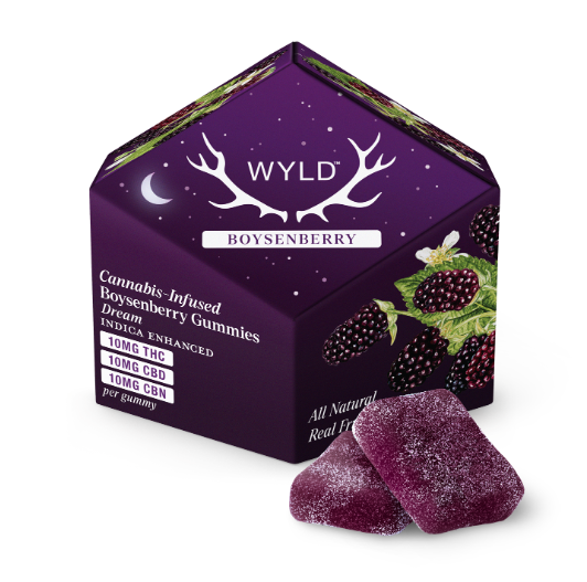 Photograph of product: Gummy | Boysenberry | 1:1:1 CBN:CBD:TH-oui | 5mg 20pk