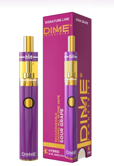 Photograph of product: DIME Sour Grape Signature (H) All-In-One Disposable Vape 2g