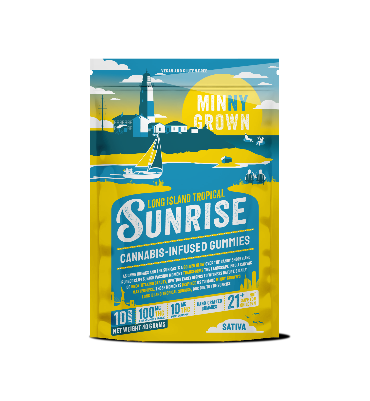 Photograph of product: 384 Minny Grown 100mg Gummy - Long Island Tropical Sunrise