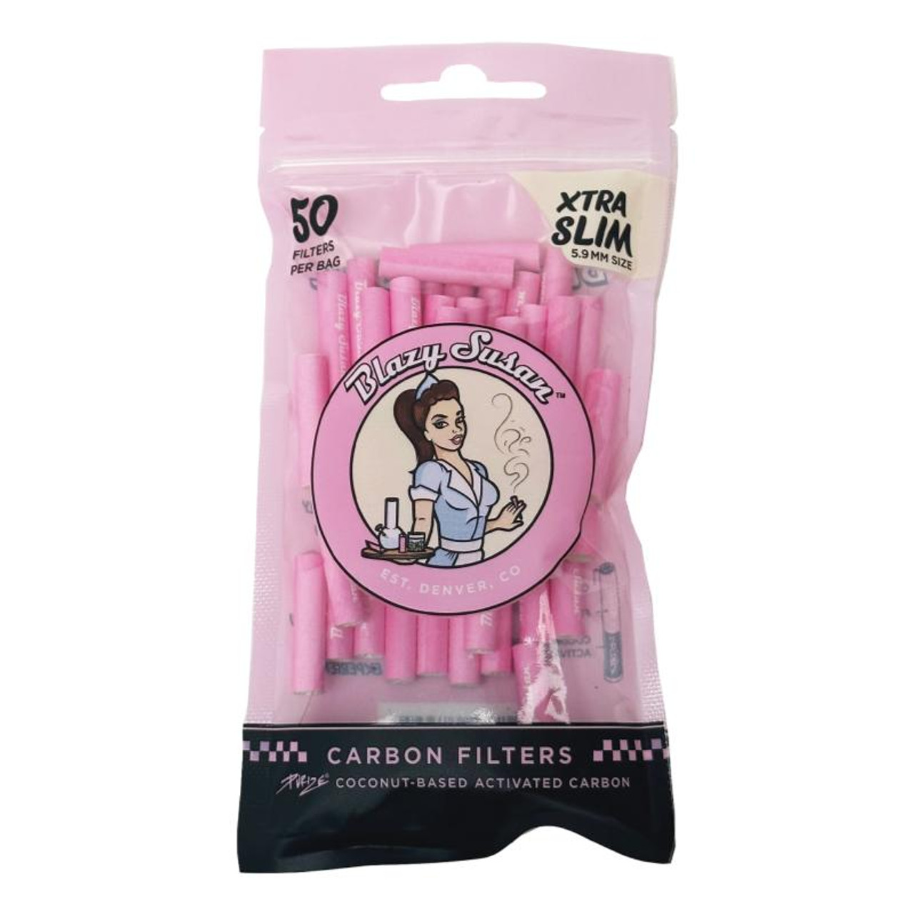 Photograph of product: Blazy Susan Carbon Filters Tips Pink XS 50ct