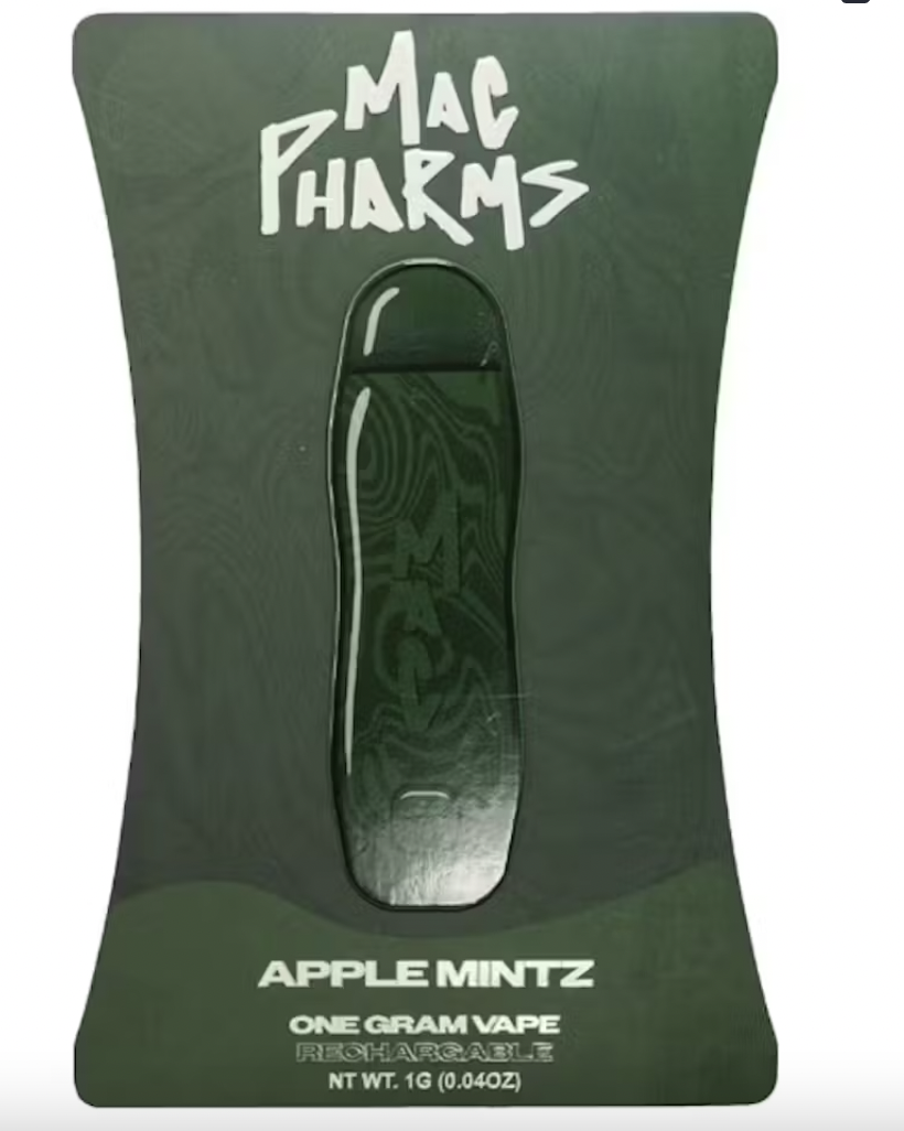 Photograph of product: Mac Pharms: Apple Mintz 1G Disposable Vape