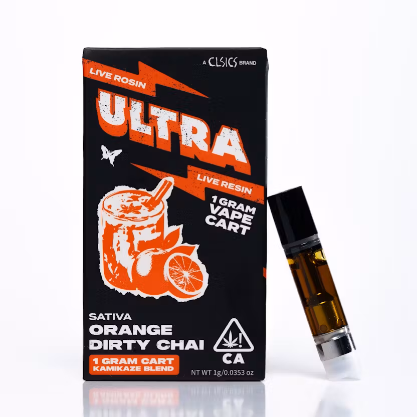 Photograph of product: Ultra - Orange Dirty Chai - Live Rosin & Live Resin Cartridge