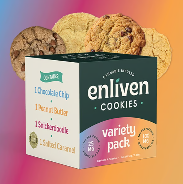 Photograph of product: Enliven Cookies Variety Pack 100mg