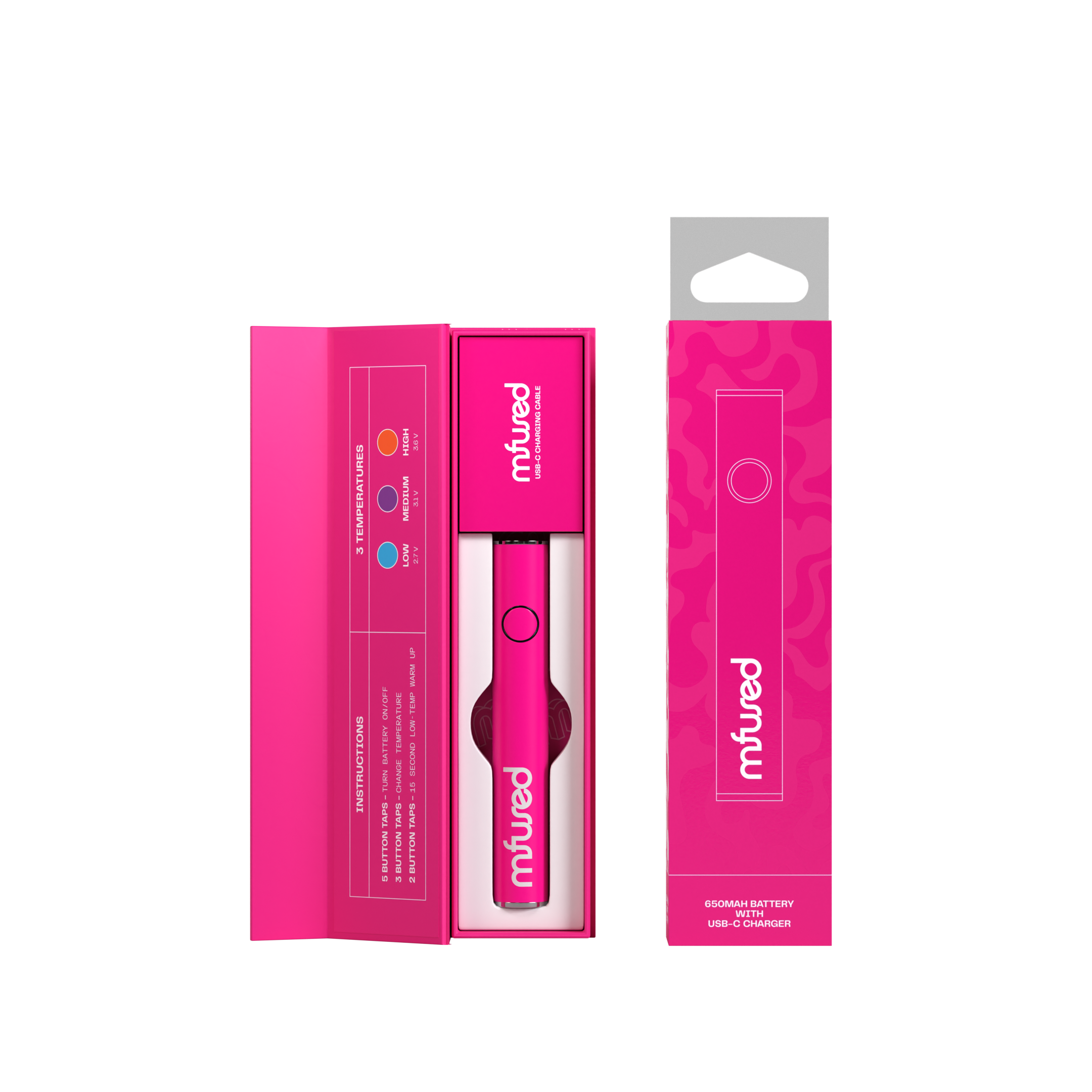 Photograph of product: Mfused Smart Battery 650mAh - Pink