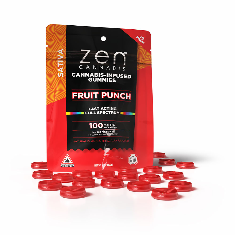 Photograph of product: 100mg Zen Gummies - Oui'd Fruit Punch