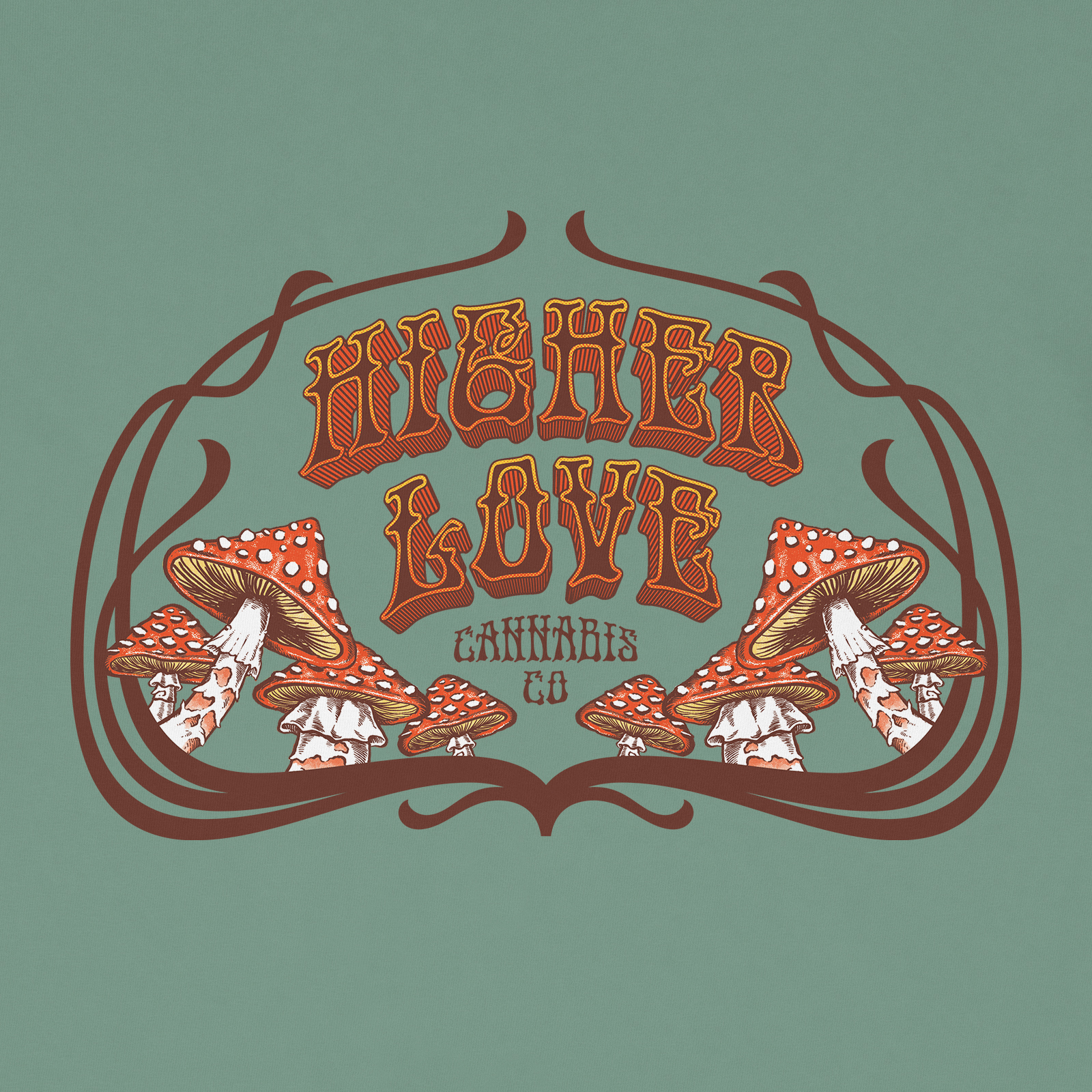 Photograph of product: Shroomin' Long Sleeve - Light Green (L)