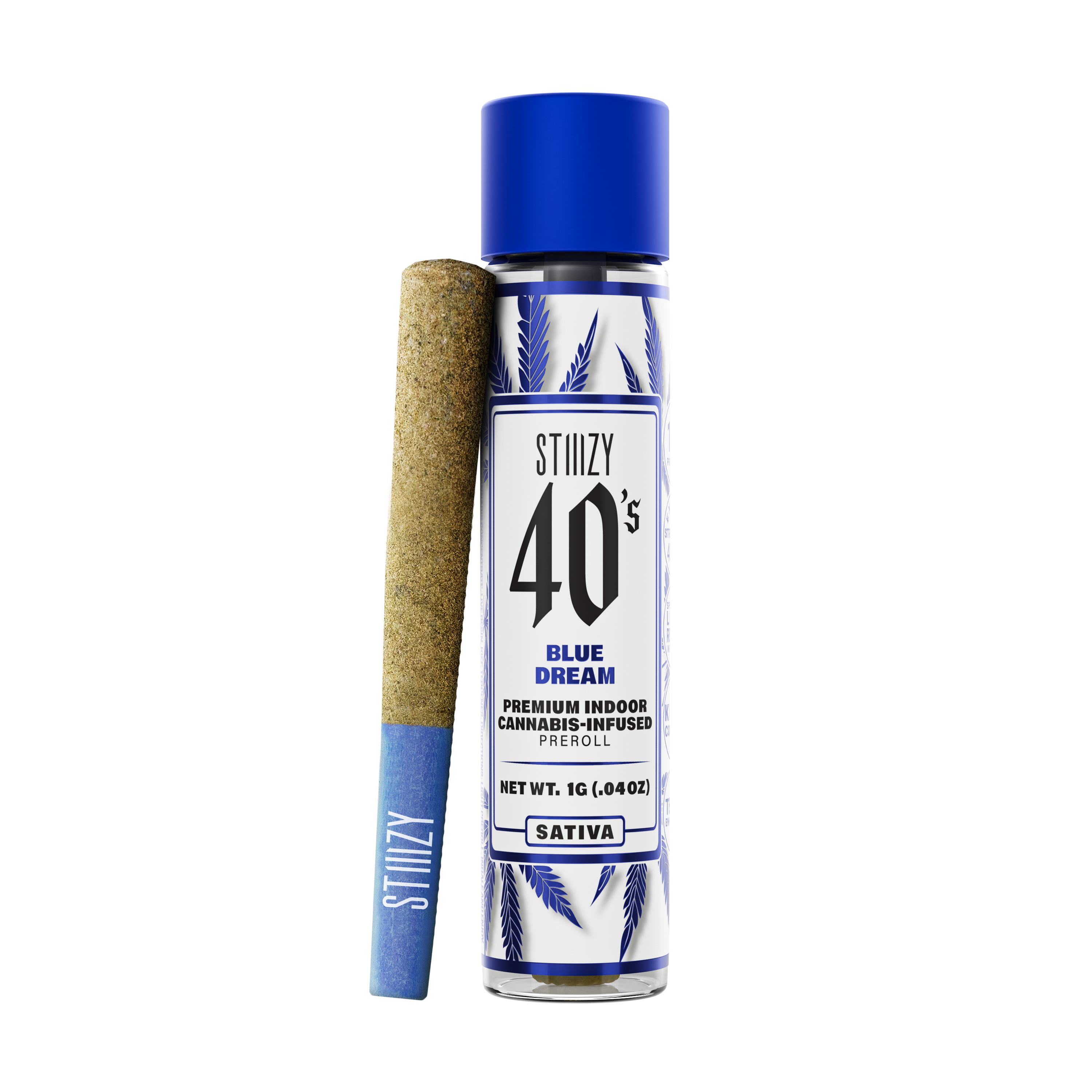 Photograph of product: STIIIZY 40'S INFUSED PREROLL - BLUE DREAM 1G (1CT)
