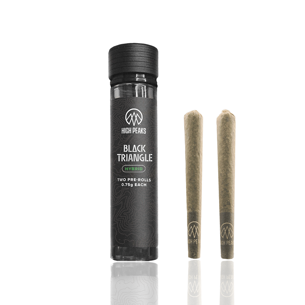 Photograph of product: High Peaks | Black Triangle Pre-Roll 2pk | Hybrid