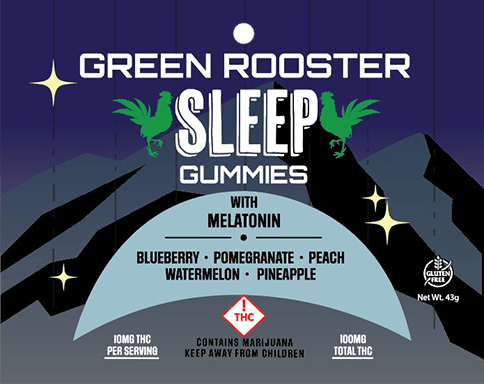 Photograph of product: Green Rooster Sleep Gummies 100mg