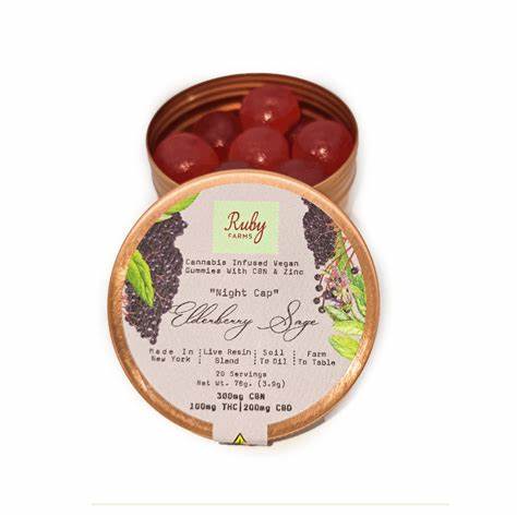 Photograph of Product: Live Resin Blend | Gummies | "Night Cap" Elderberry Sage | M7.5