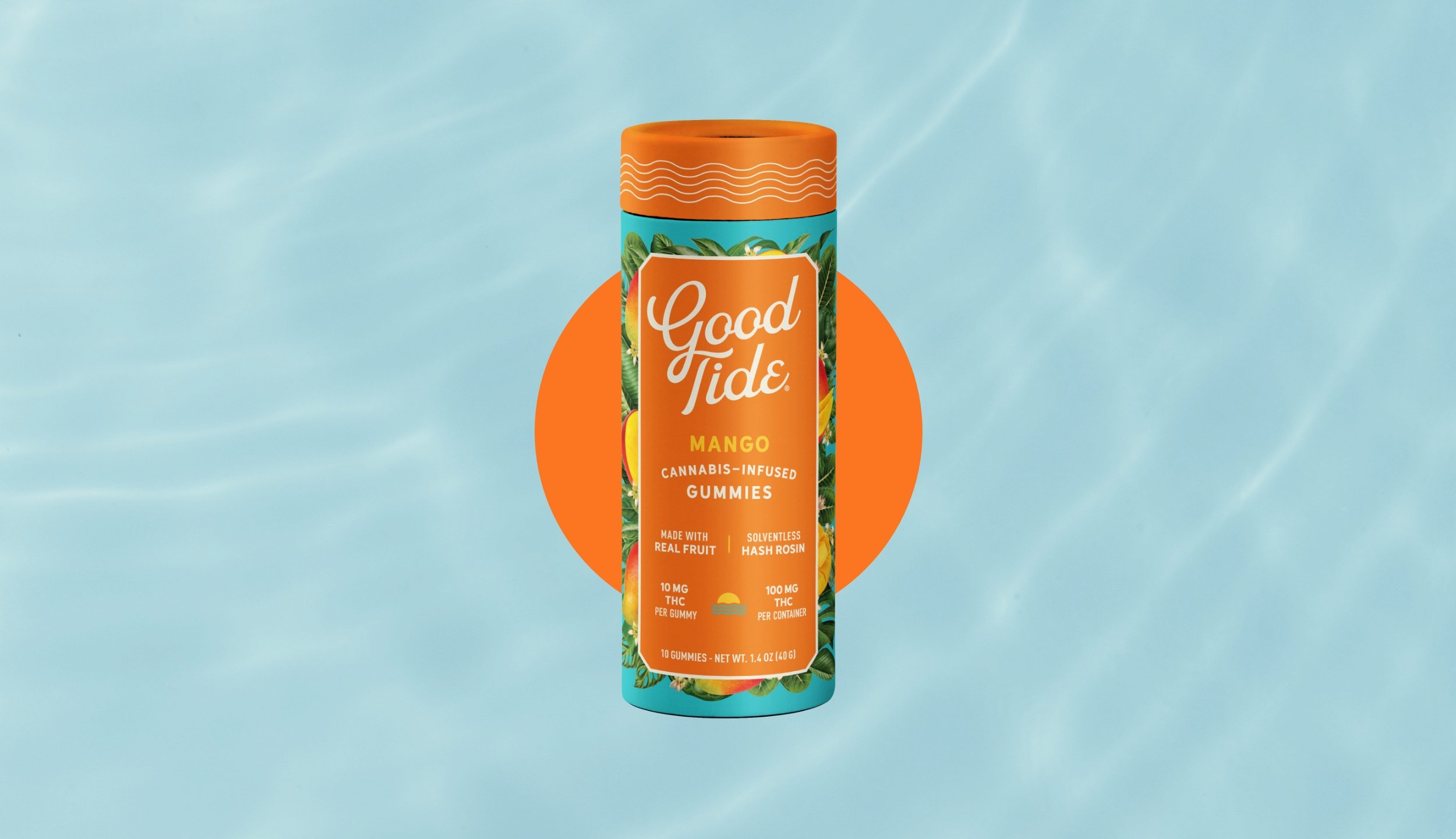 Photograph of Product: Good Tide - Rosin Gummy - Indica - Mango - 100mg