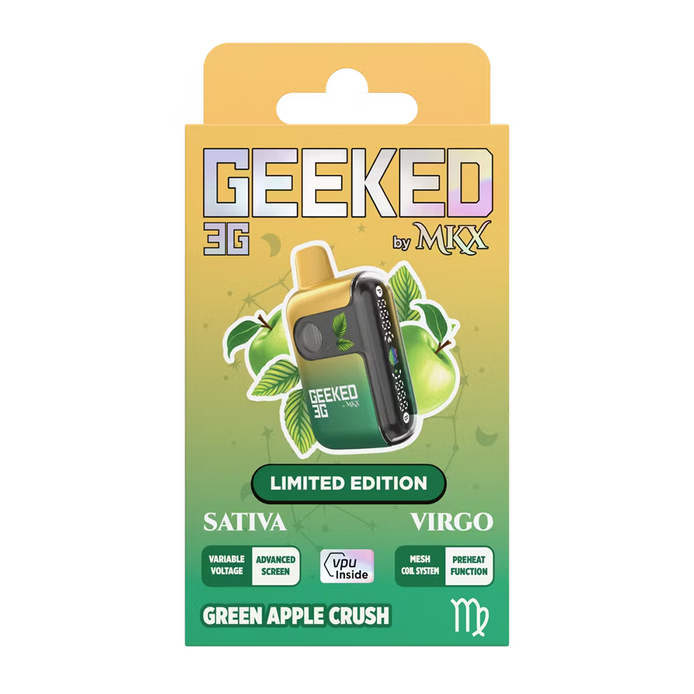 Photograph of product: Geeked x MKX - Disposable 3g - Green Apple Crush - Limited Edition