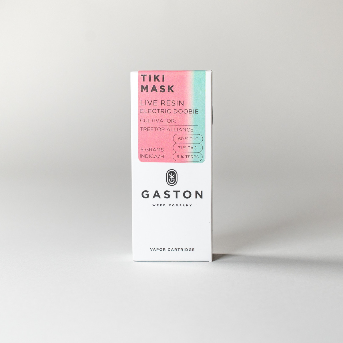 Photograph of product: Gaston Live Resin Vape Cartridge | Tiki Mask