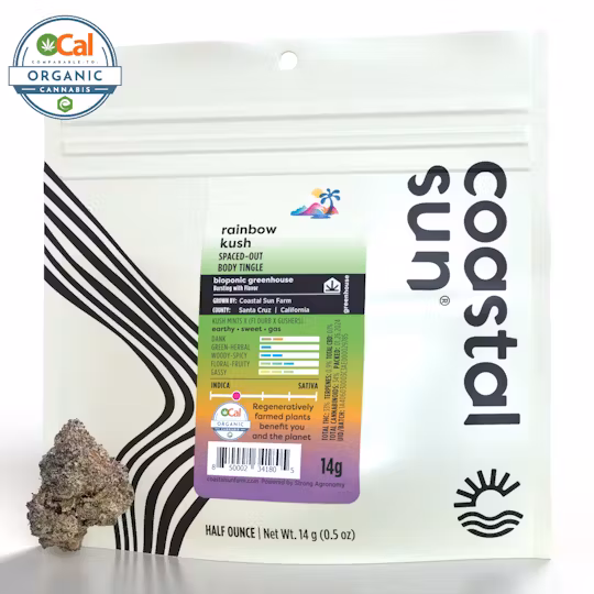 Photograph of product: Coastal Sun | Flower I/H | Rainbow Kush - 14g
