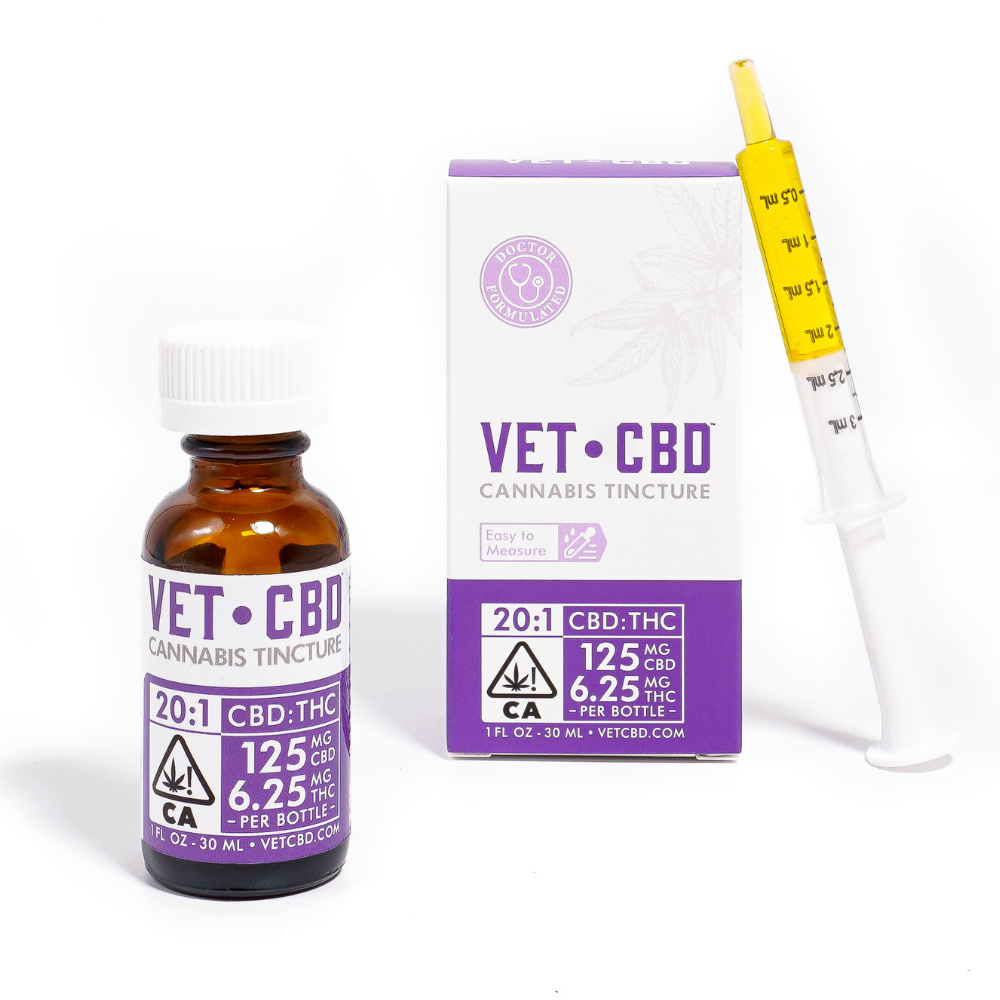 Photograph of product: 20:1 VetCBD Tincture (Starter Size) - CBD:125mg/TH-oui 6.25mg 1oz/30ml $37
