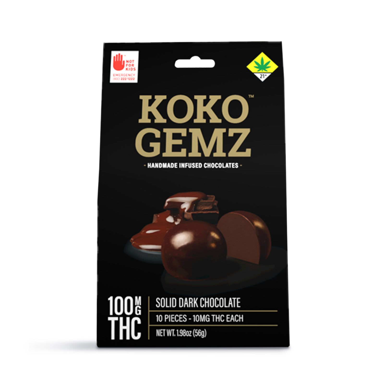 Photograph of product: Solid Dark Chocolates 10-pack | 100mg